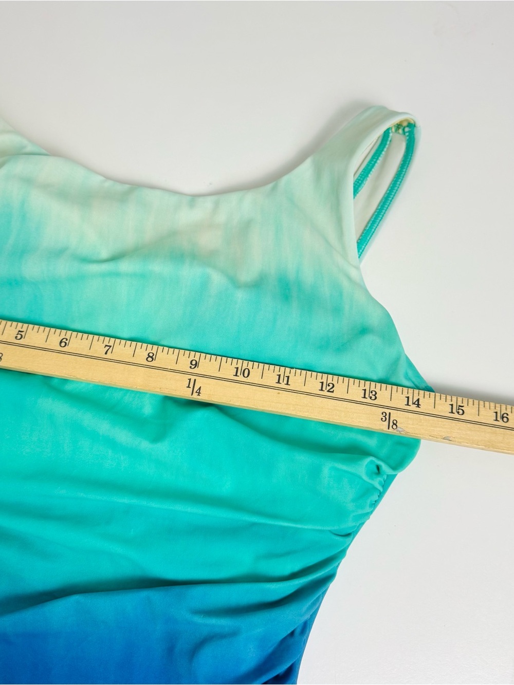 Miraclesuit Talbots Sz 10 Firm Control One Piece SwimSuit Blue Ombré UPF 50 $189 - Picture 9 of 12